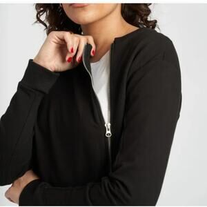 Universal Standard Meridien Zip Sweatshirt Jacket 4XS 00 0 2 XS NWT Black